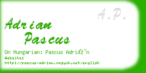 adrian pascus business card